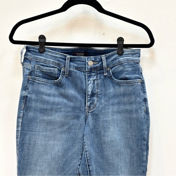 NYDJ Marilyn Straight Jeans Cool Embrace Denim Classic Medium Wash Romance 6P - Picture 15 of 16
